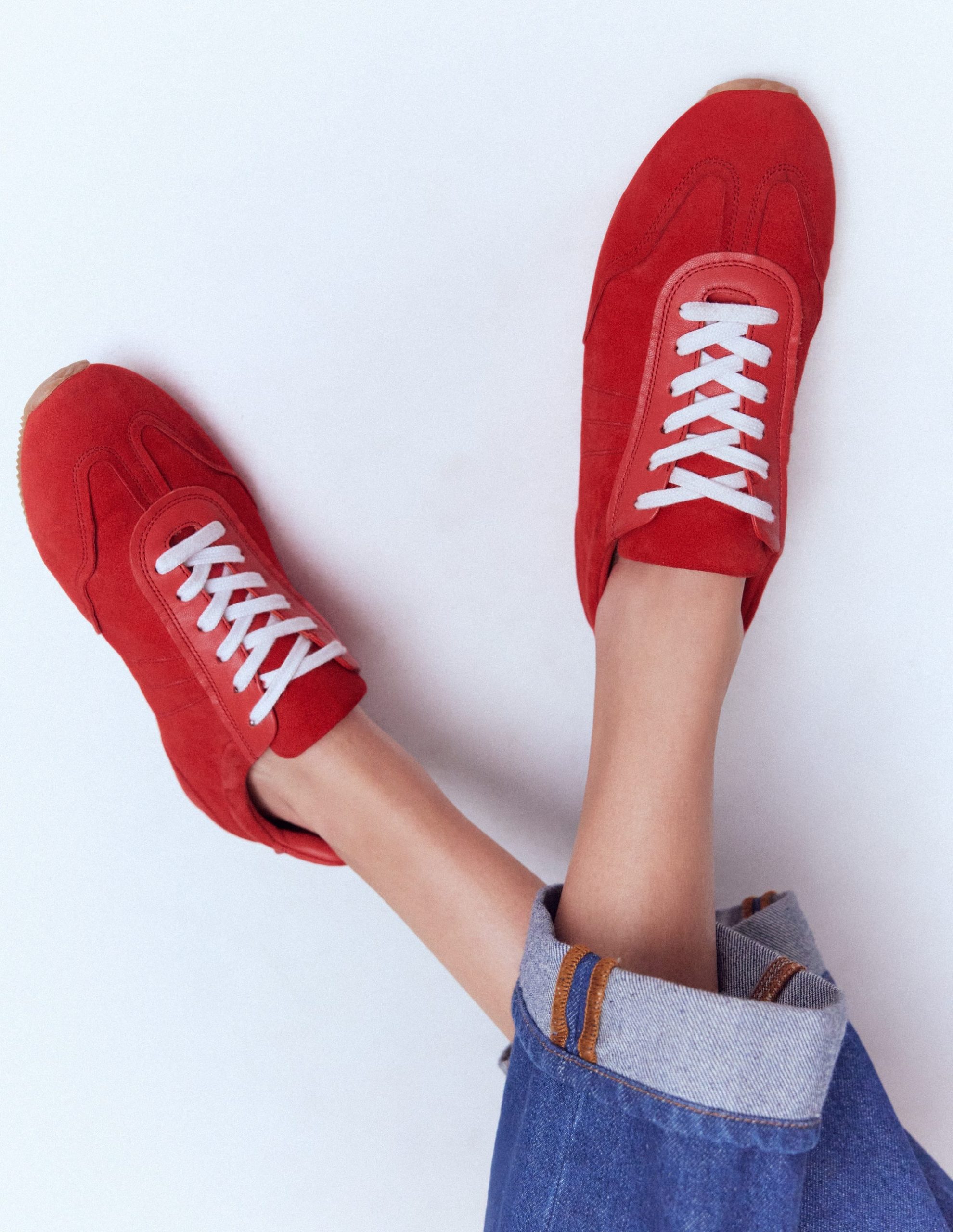 Delphine Slim Sole Trainers-Red - Image 3