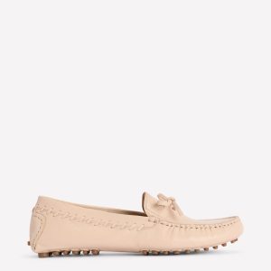 Heidi Stitched Soft Loafers-Ecru
