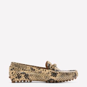 Heidi Stitched Soft Loafers-Snake
