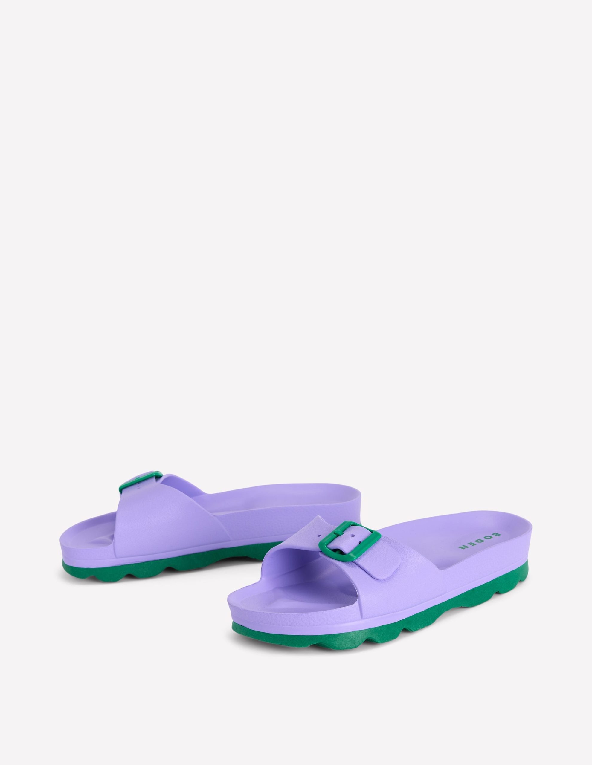 Lyla Single Buckle Sliders-Lilac/Green - Image 4
