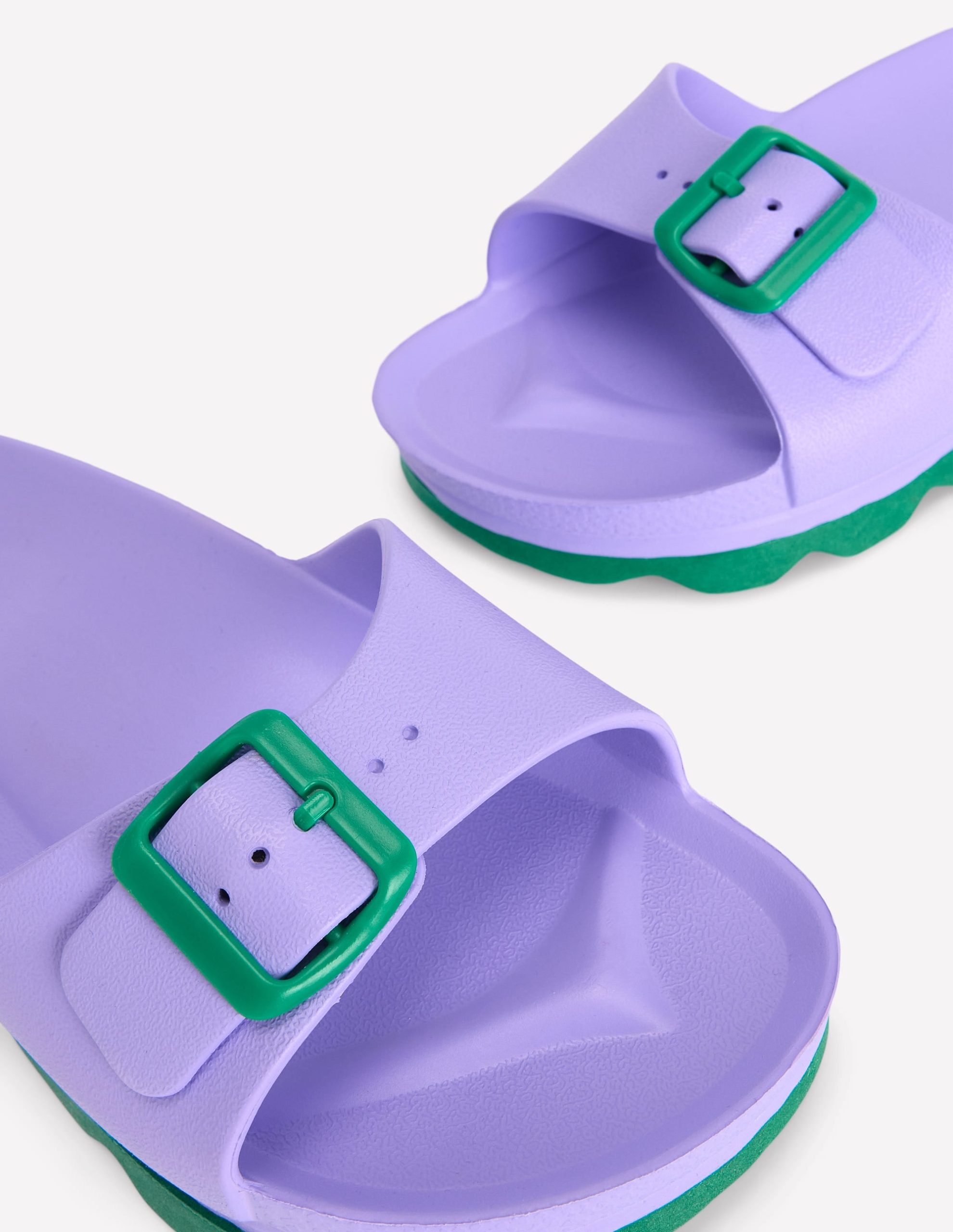 Lyla Single Buckle Sliders-Lilac/Green - Image 5