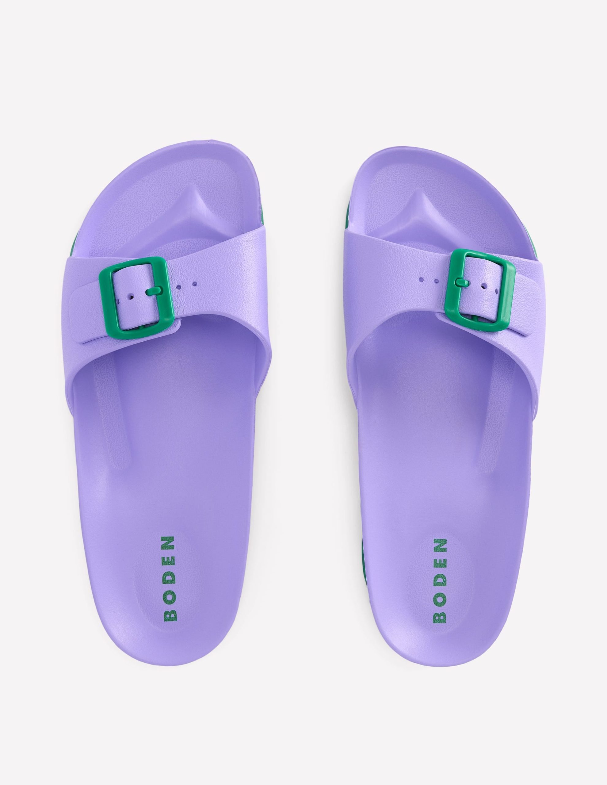 Lyla Single Buckle Sliders-Lilac/Green - Image 6