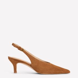 High Cut Slingback Court-Tan