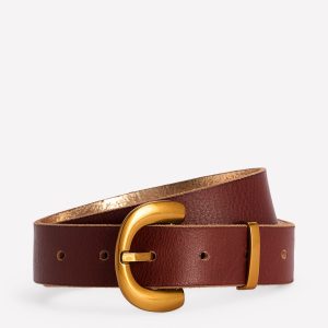 Chunky Buckle Belt-Dark Tan