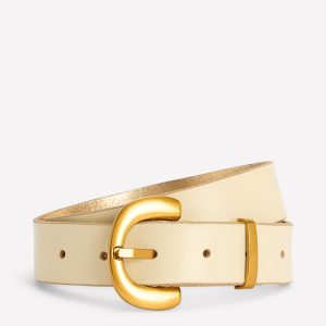 Chunky Buckle Belt-Ecru