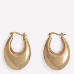 Chunky Curve Hoops-Gold Colour