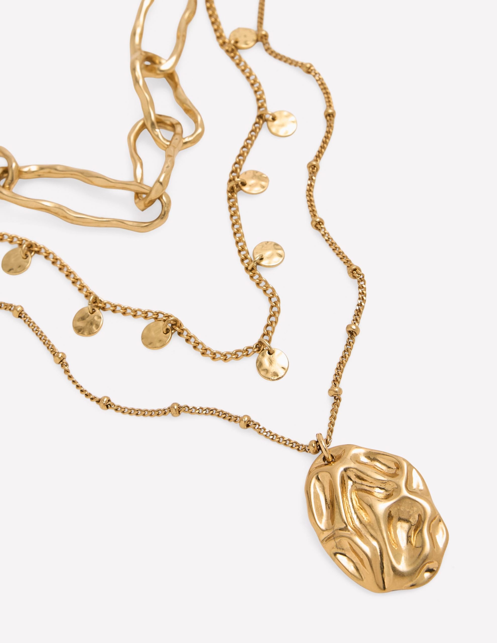 Irregular Layered Necklace-Gold Colour - Image 3