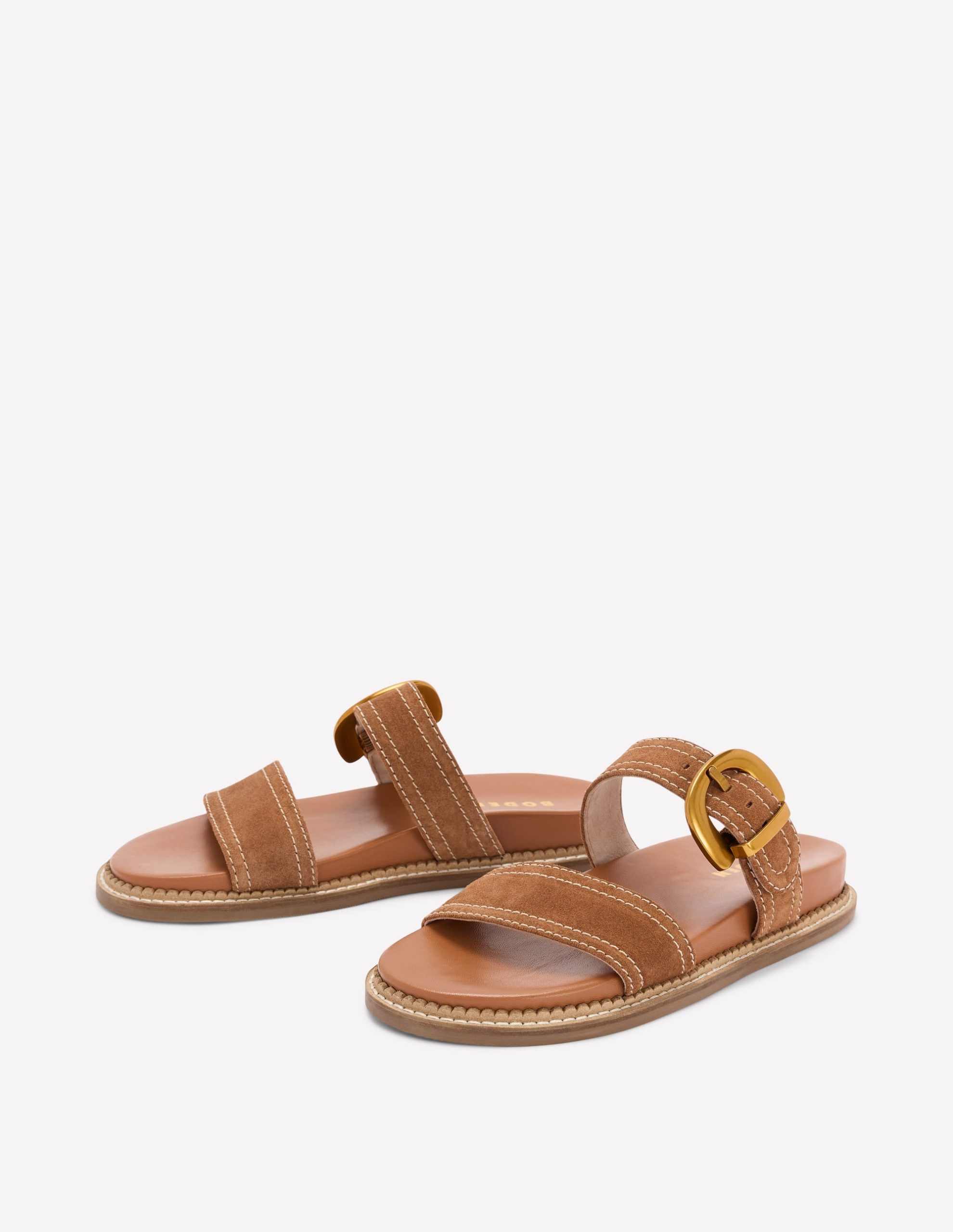 Caryl Double Strap Sandals-Tan - Image 4