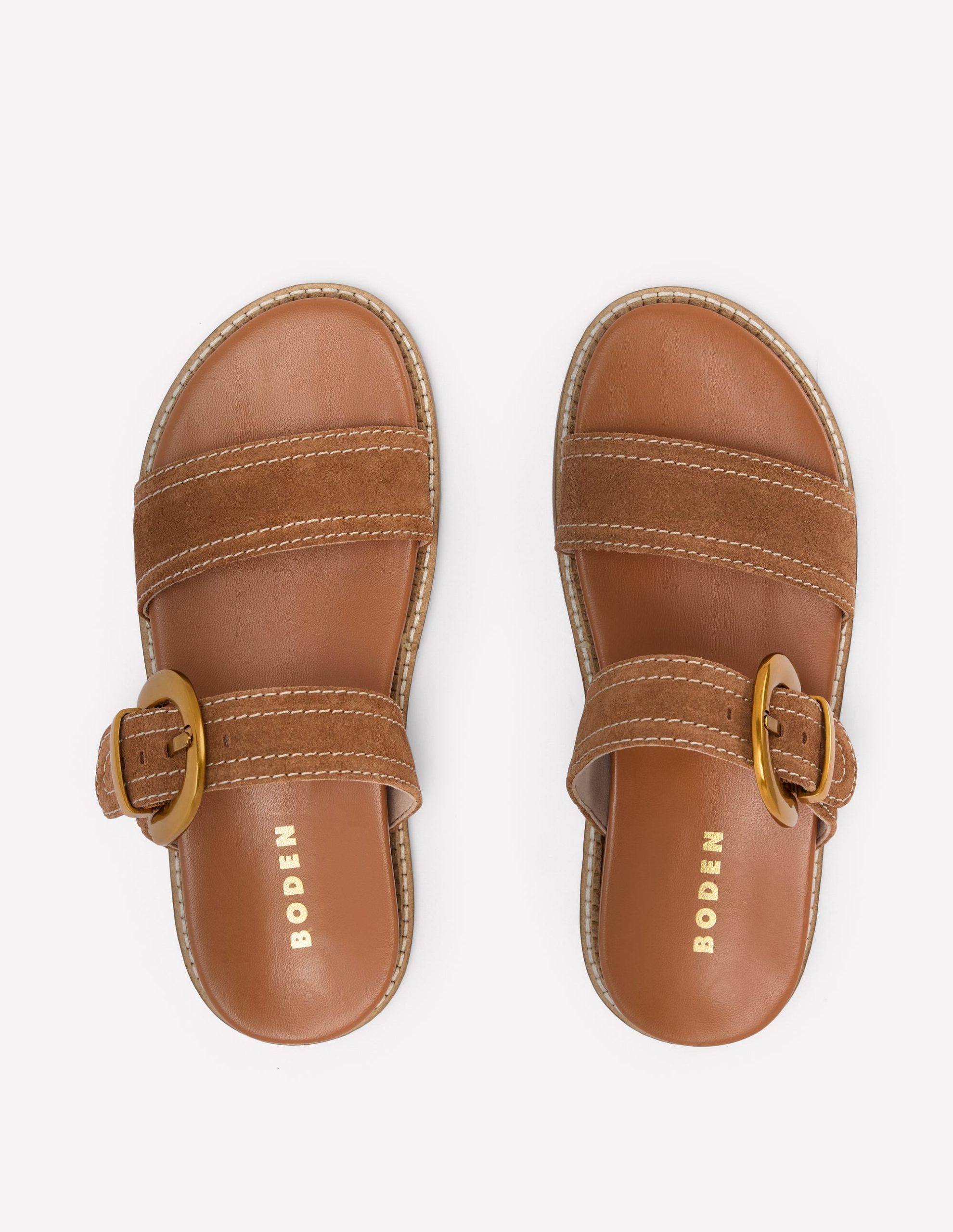 Caryl Double Strap Sandals-Tan - Image 6