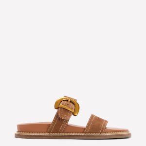 Caryl Double Strap Sandals-Tan