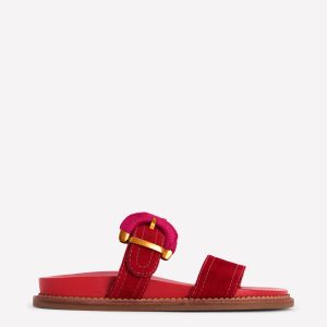 Caryl Double Strap Sandals-Post Box Red