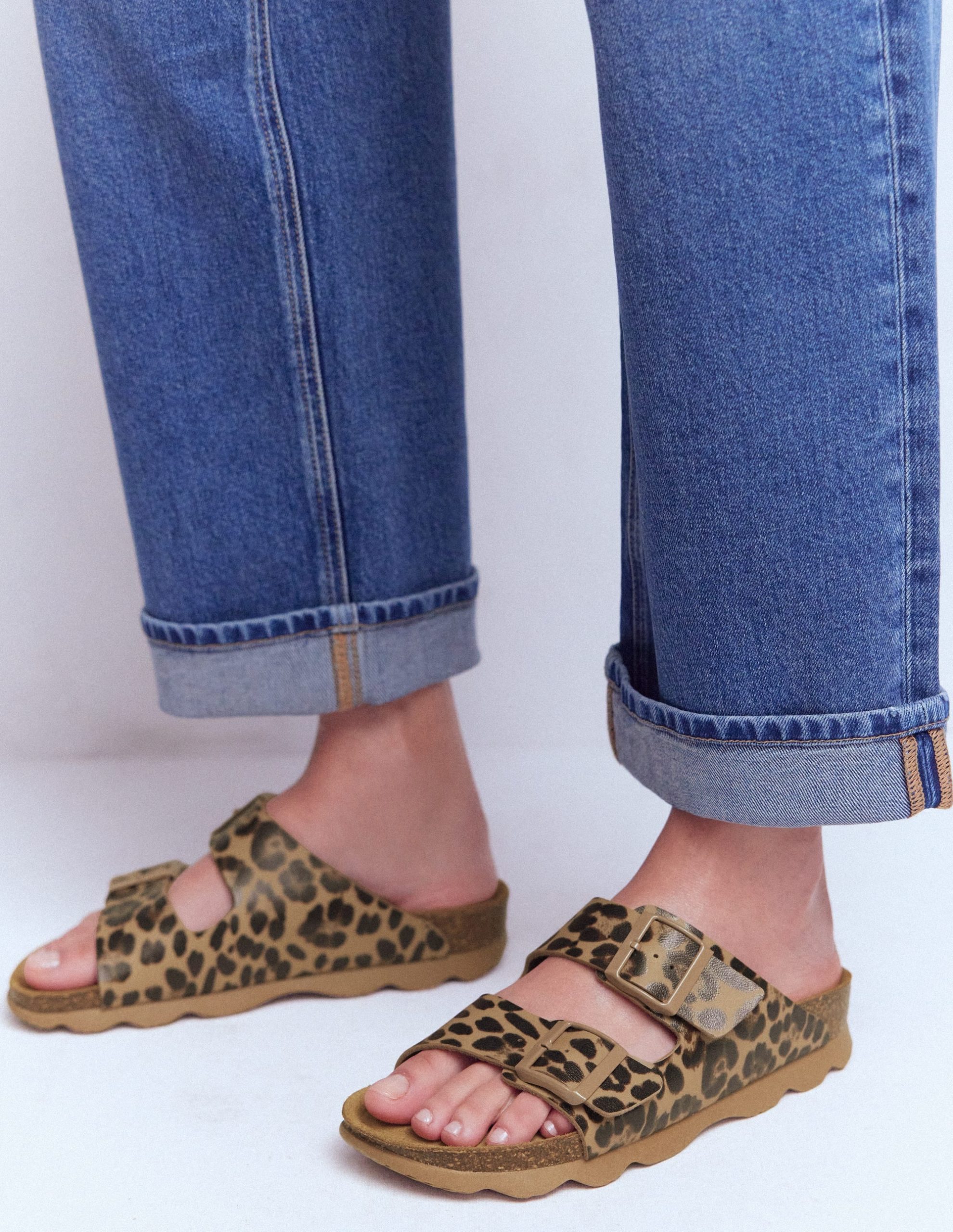 Lyla Printed Buckle Sliders-Leopard - Image 2