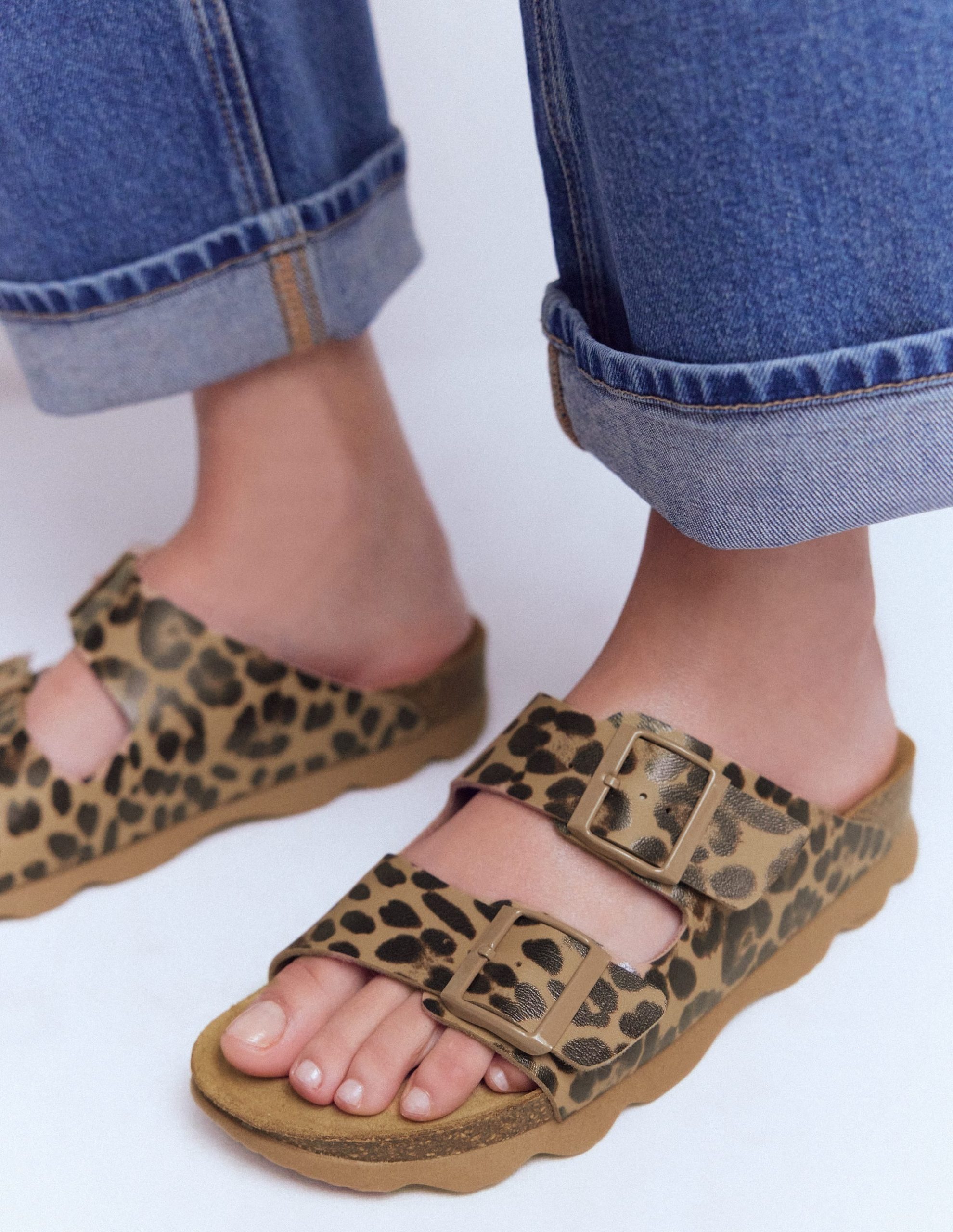 Lyla Printed Buckle Sliders-Leopard - Image 3