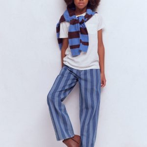Relaxed Straight Jeans-Stripe Shadow