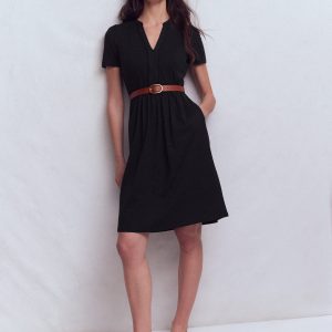 Naomi Short Sleeve Dress-Black