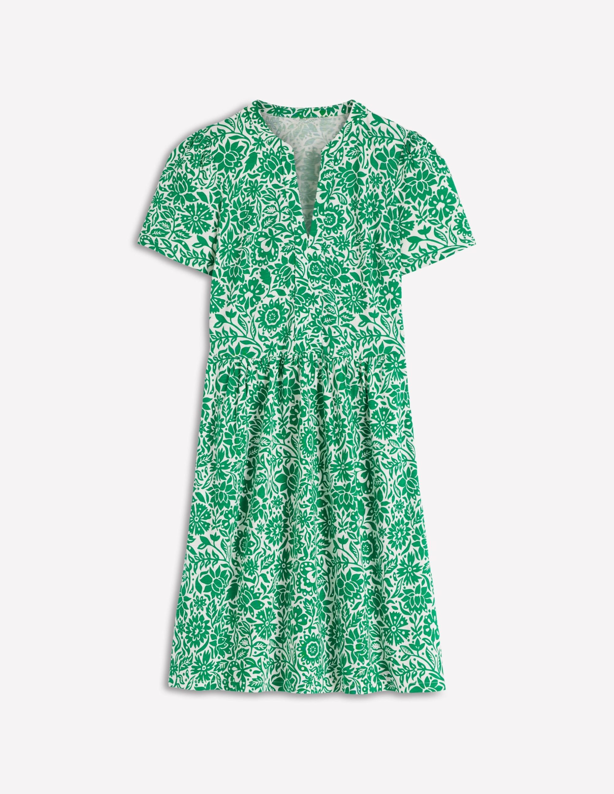 Naomi Short Sleeve Dress-Fresh Green. Meadow Scatter - Image 6