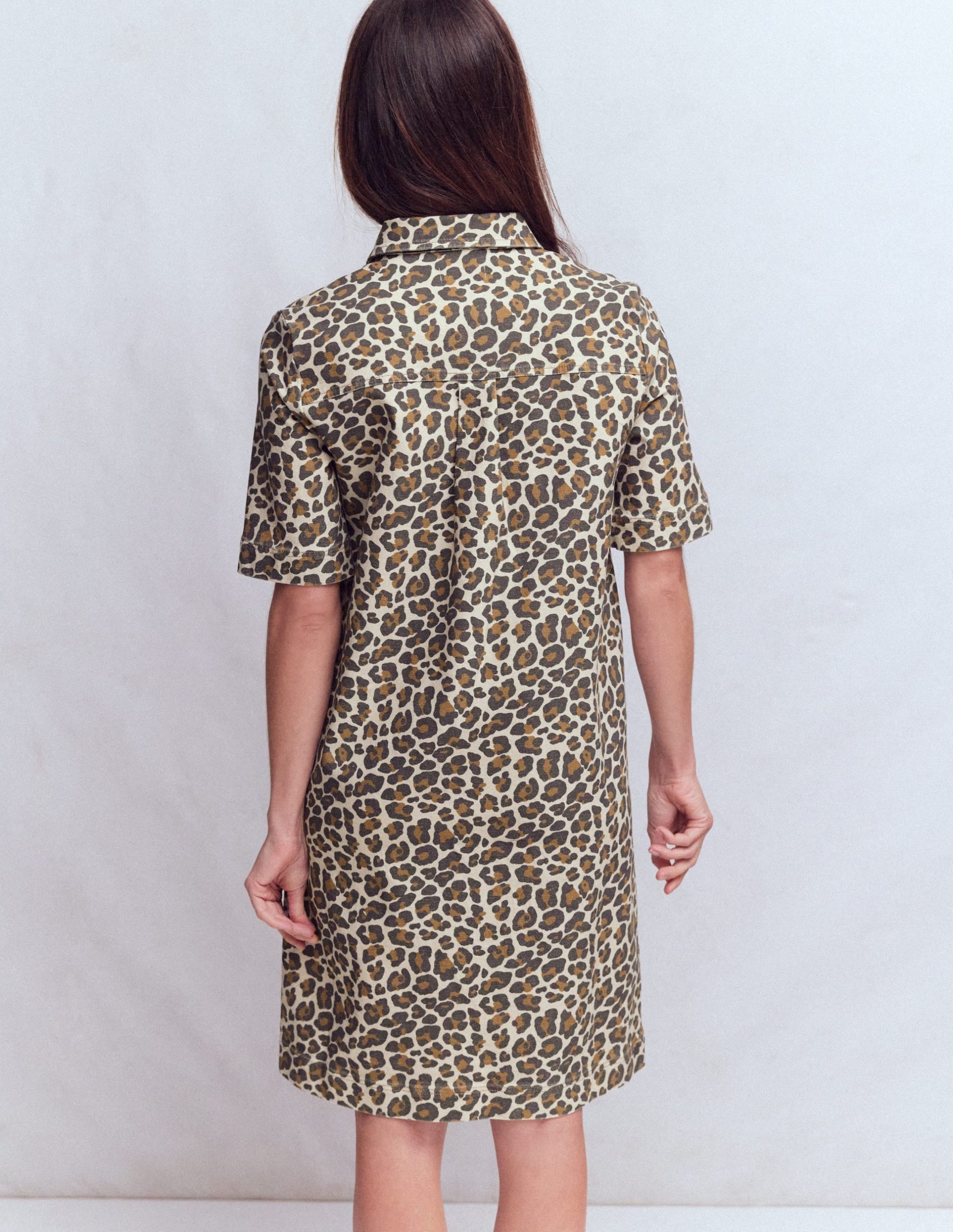 Zia Pocket Shift Dress-Almond Milk. Cheetah Pop - Image 3