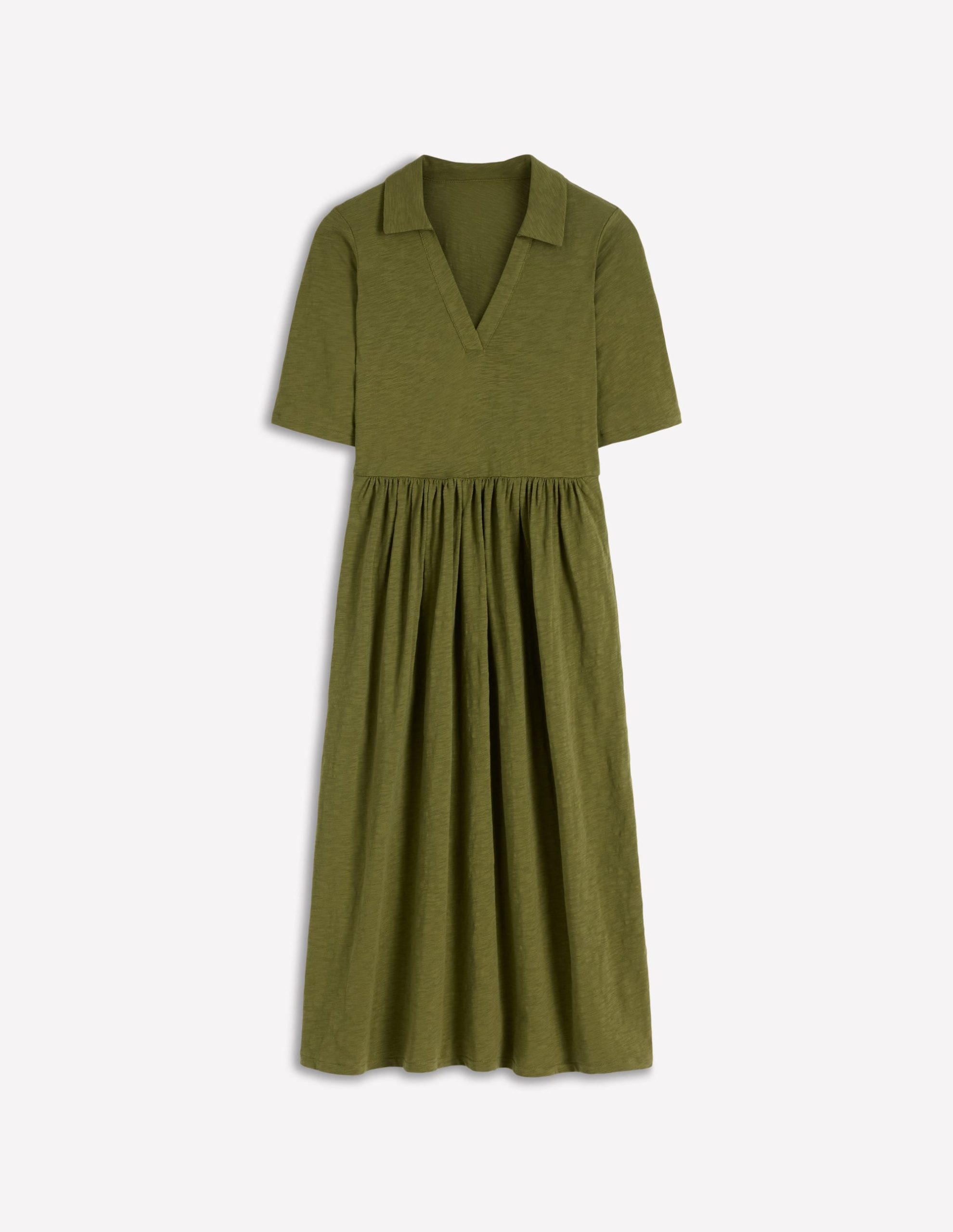 Aria Collared Jersey Dress-Promenade Green - Image 7
