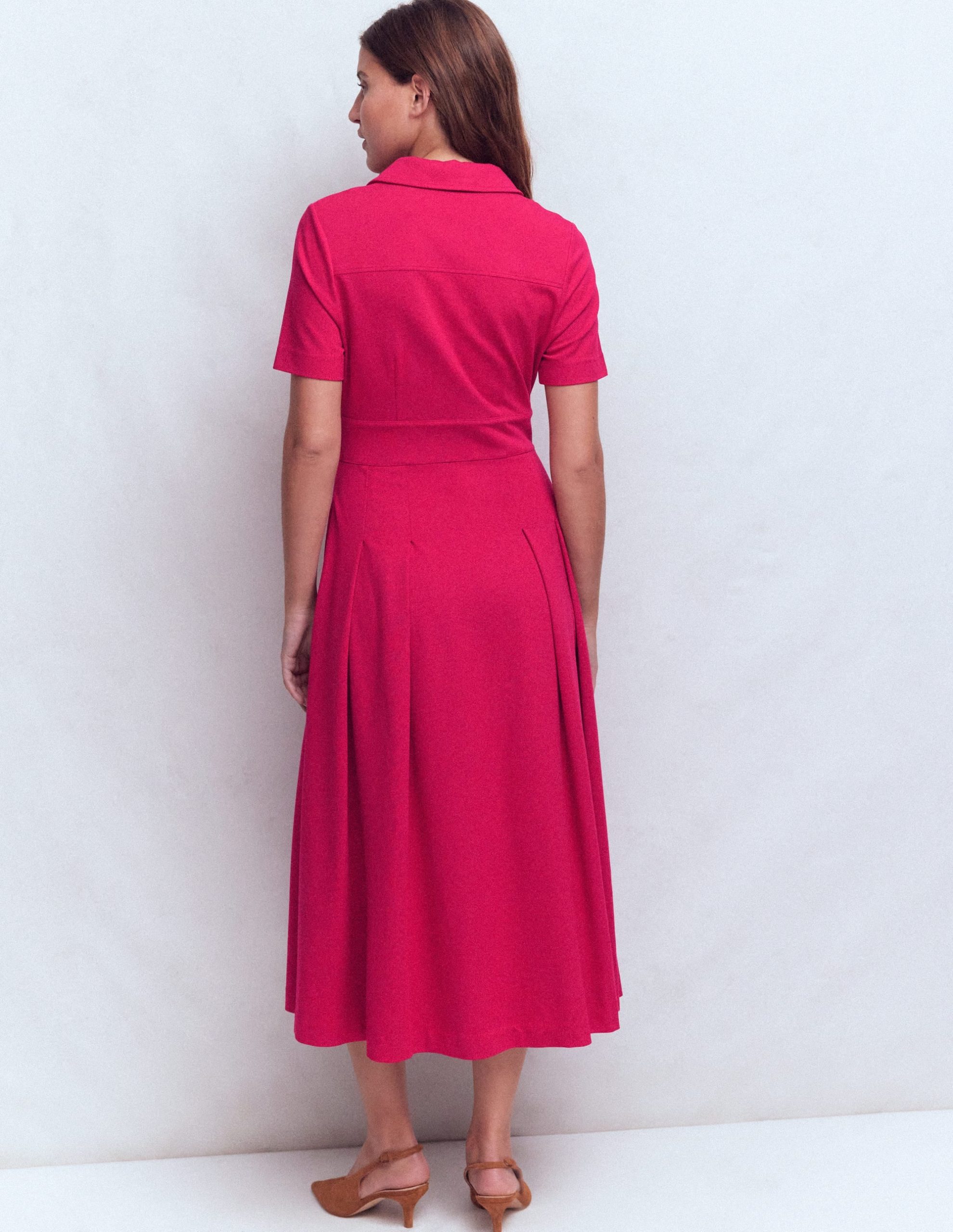 Bridget Ponte Shirt Dress-Pomegranate - Image 3