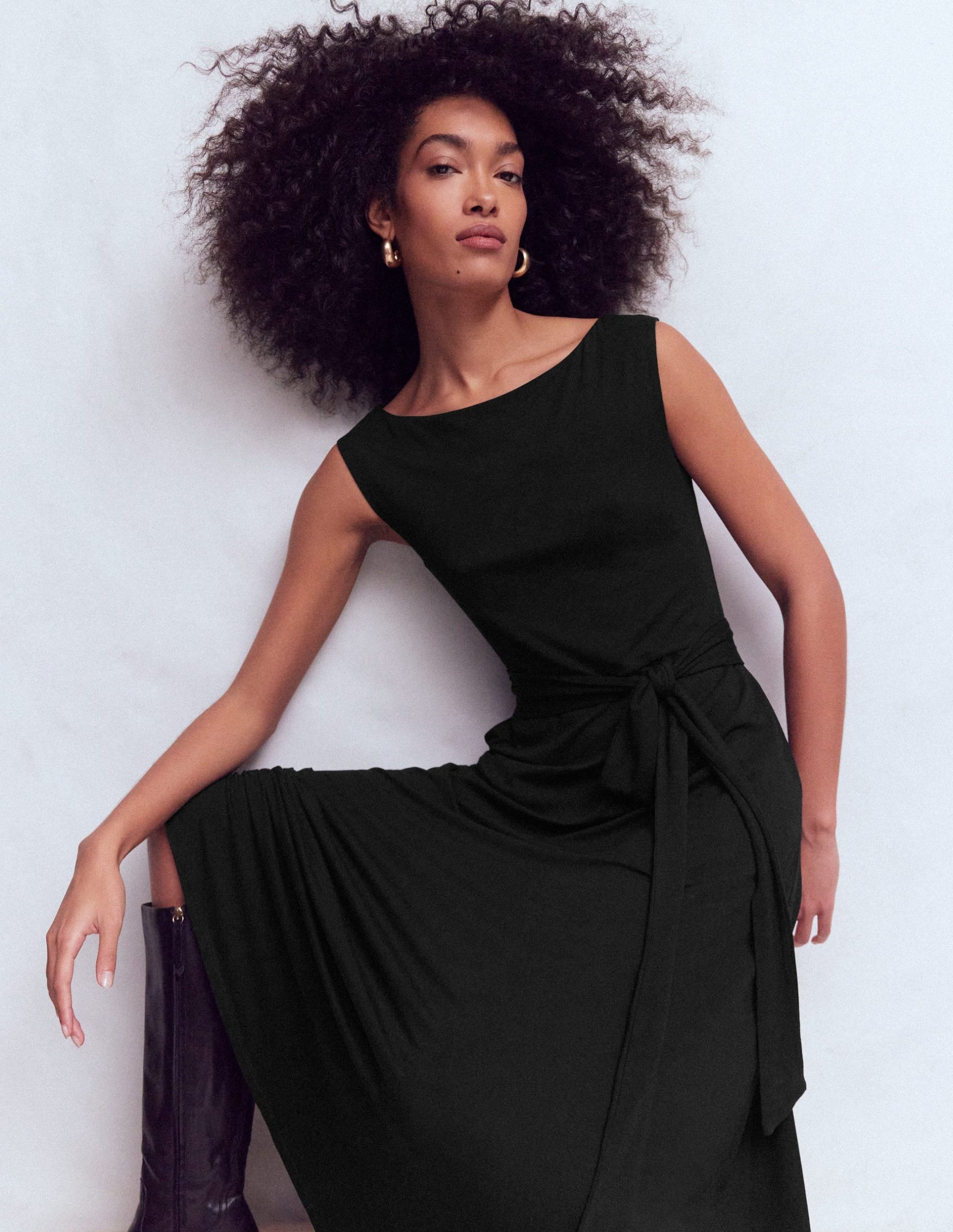 Tamsin Jersey Midi Dress-Black - Image 2