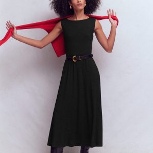 Tamsin Jersey Midi Dress-Black