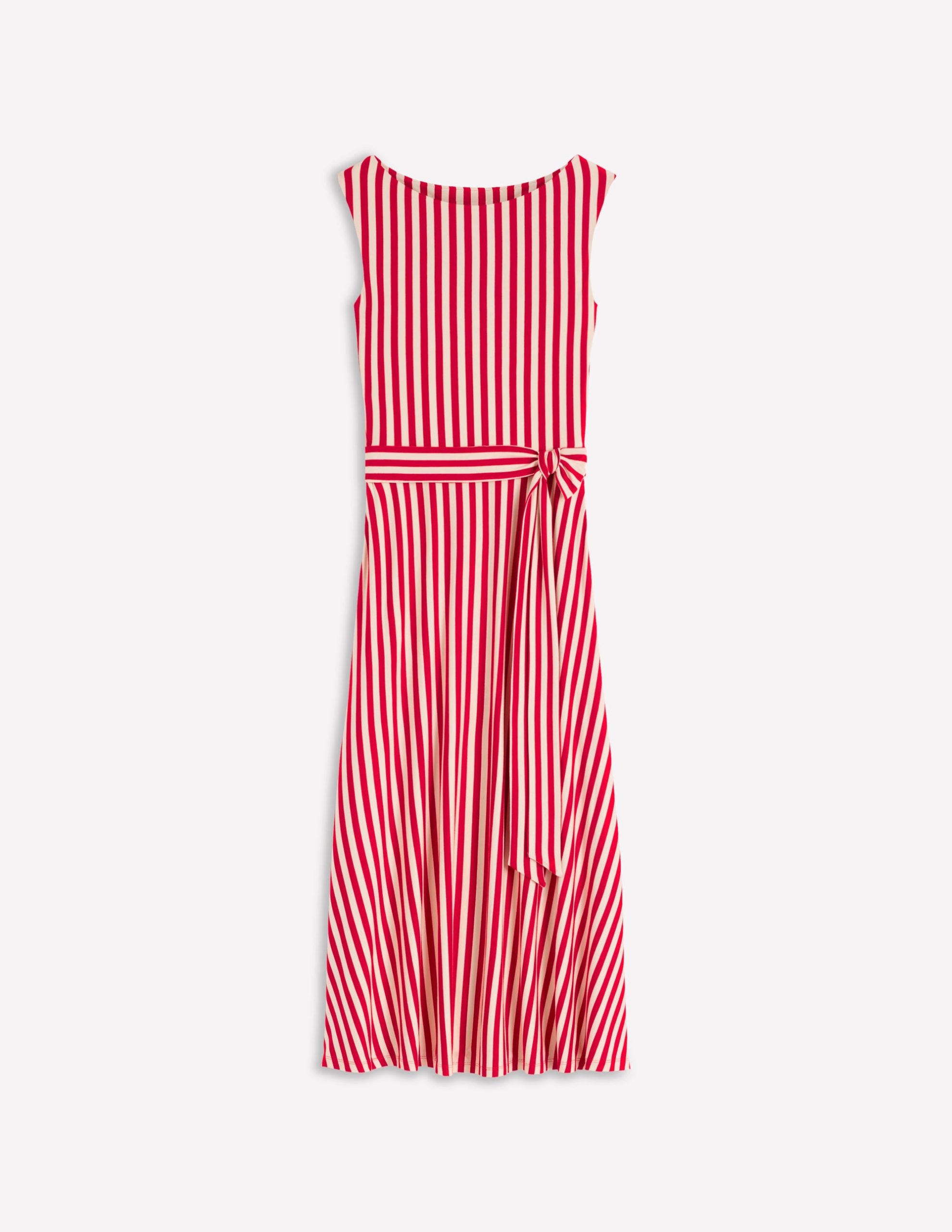 Tamsin Jersey Midi Dress-Merida Red and Ivory Stripe - Image 5