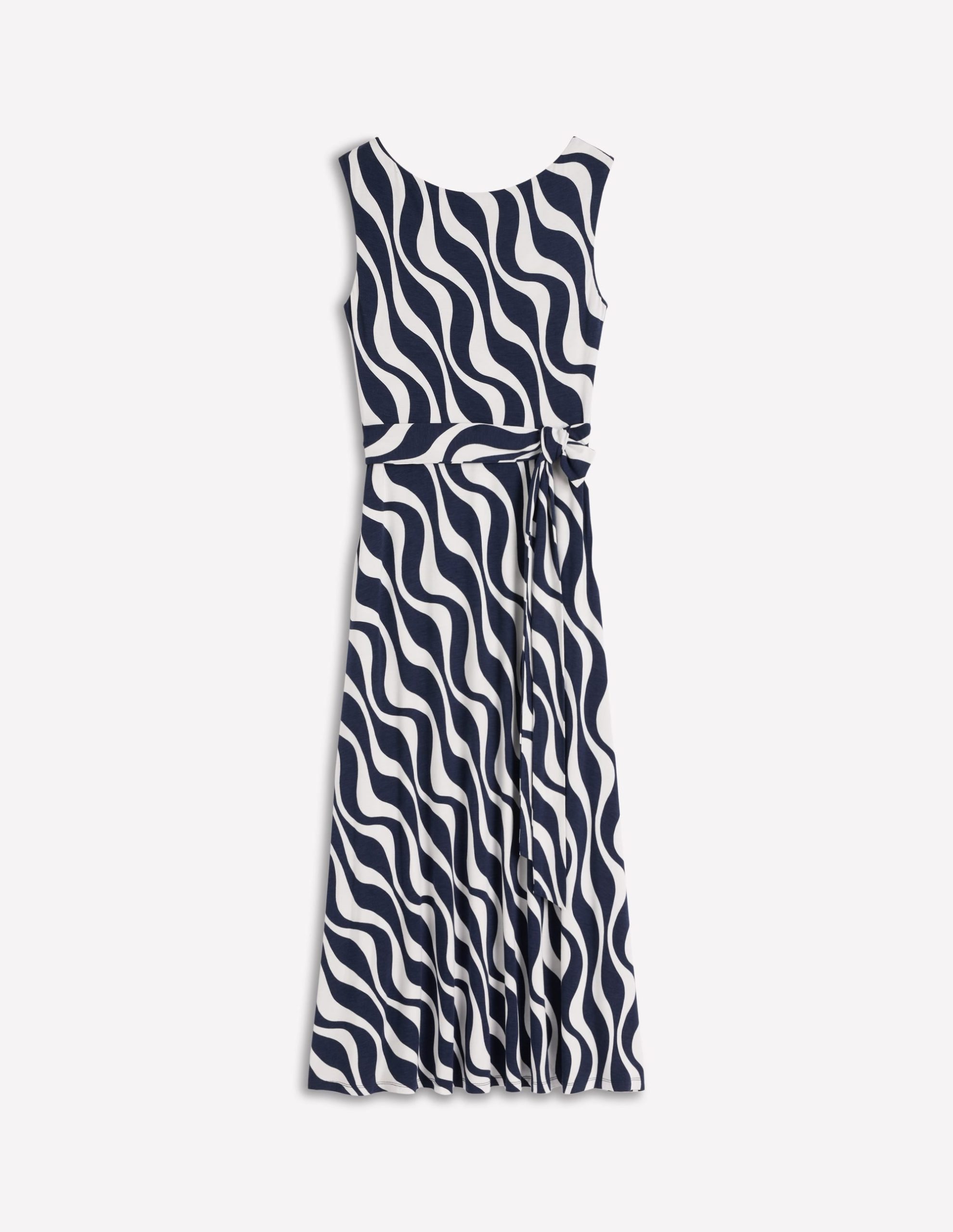 Tamsin Jersey Midi Dress-French Navy. Rhythmic Wave - Image 6