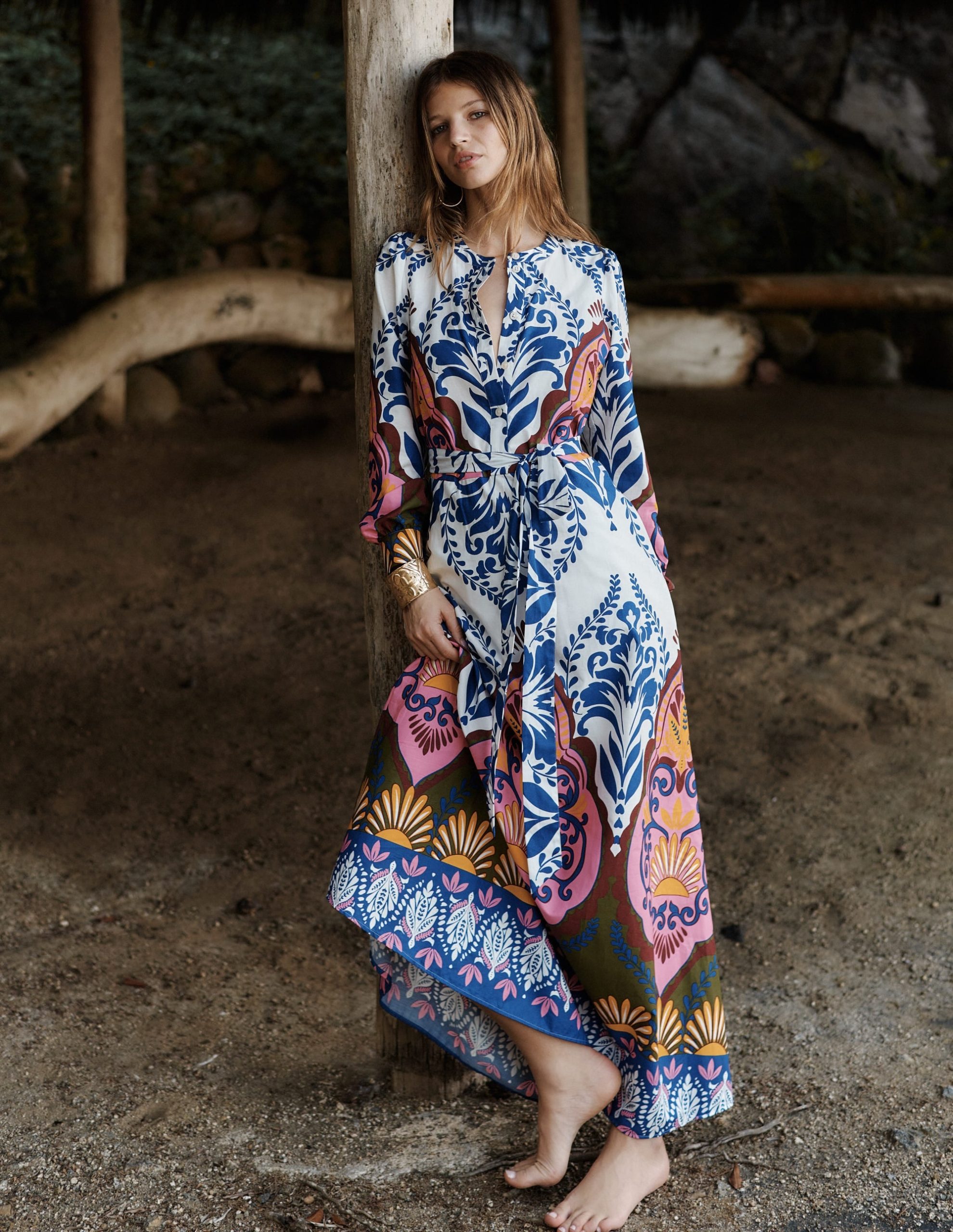 Ava Cotton Midi Dress-Multi. Ornamental Garden - Image 6