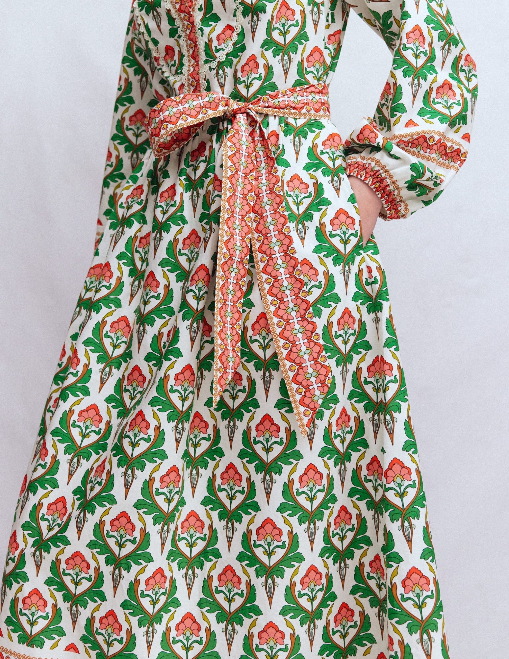 Cary Cotton Midi Dress-Multi. Ornamental Stamp - Image 2