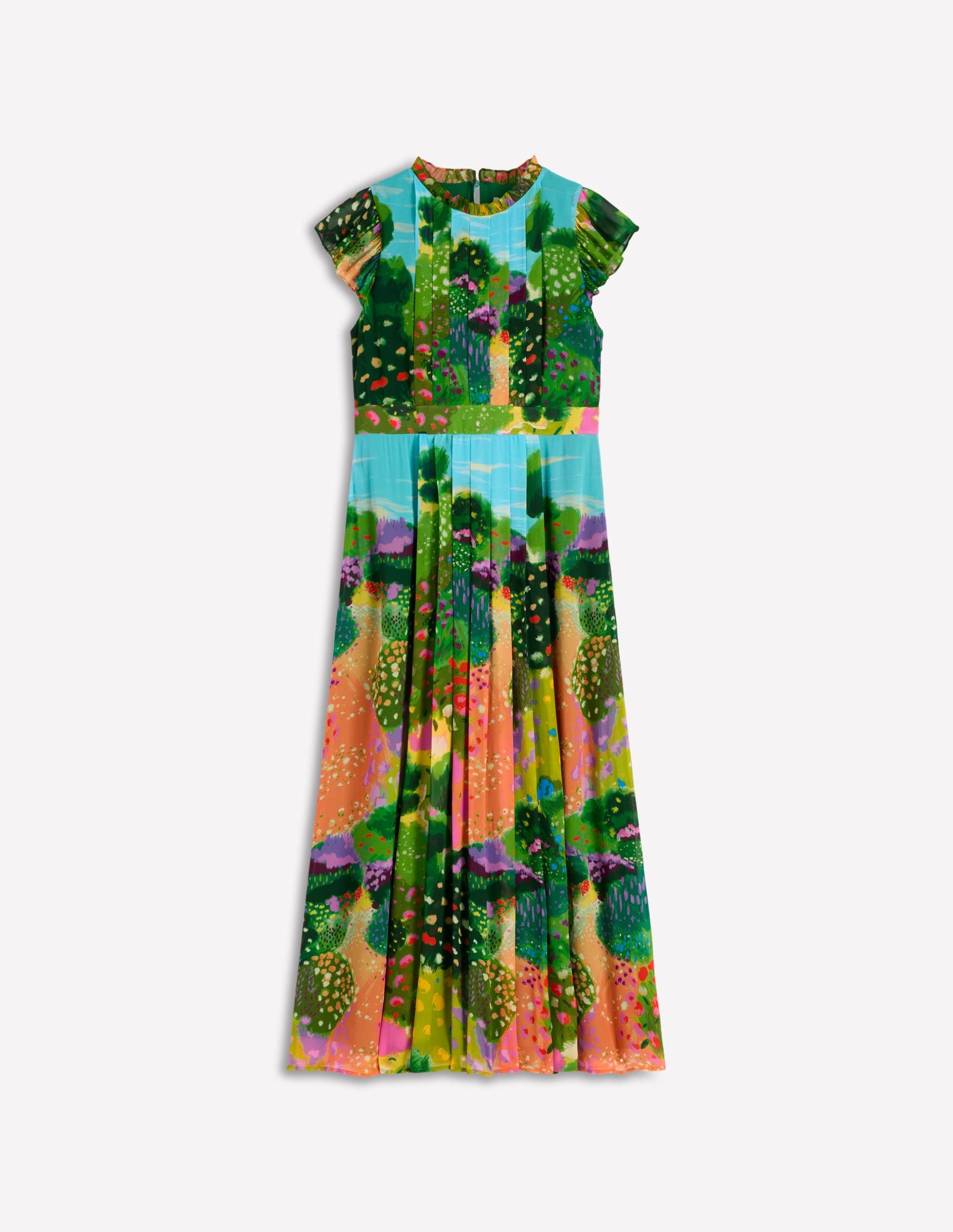 Pleat Ruffle Maxi Dress-Multi. Garden Path - Image 8