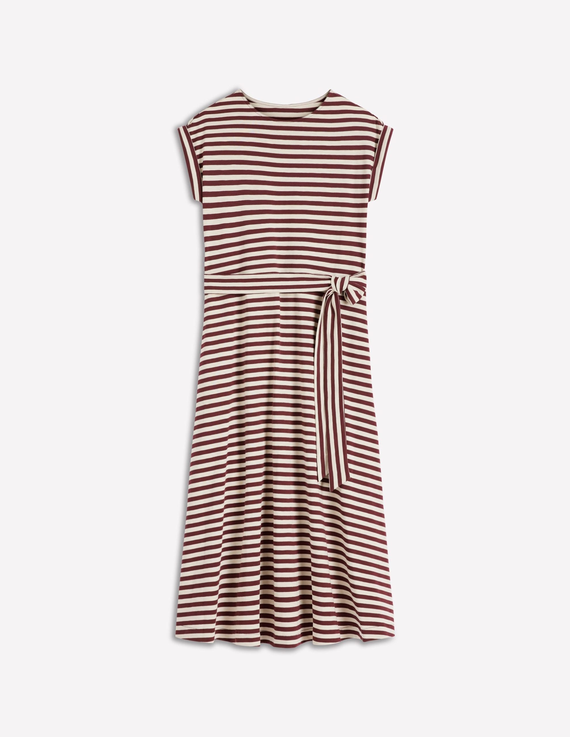Eve Jersey Midi Dress-Deep Wisteria. Ivory Stripe - Image 6