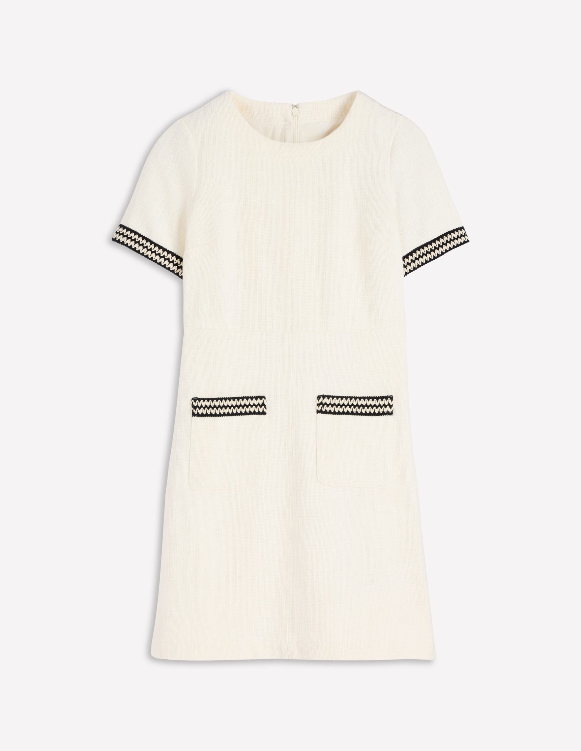 A-line Trim Short Dress-Ivory - Image 6
