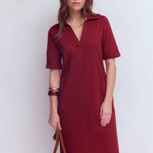 Tilda Jersey T-shirt Dress-Rich Chestnut