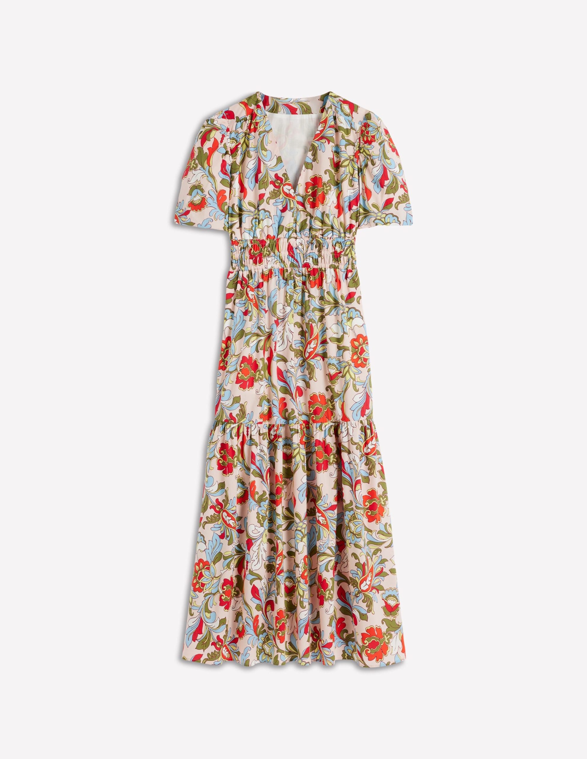 Irene Puff Sleeve Cotton Dress-Multi. Botanical Flourish - Image 5