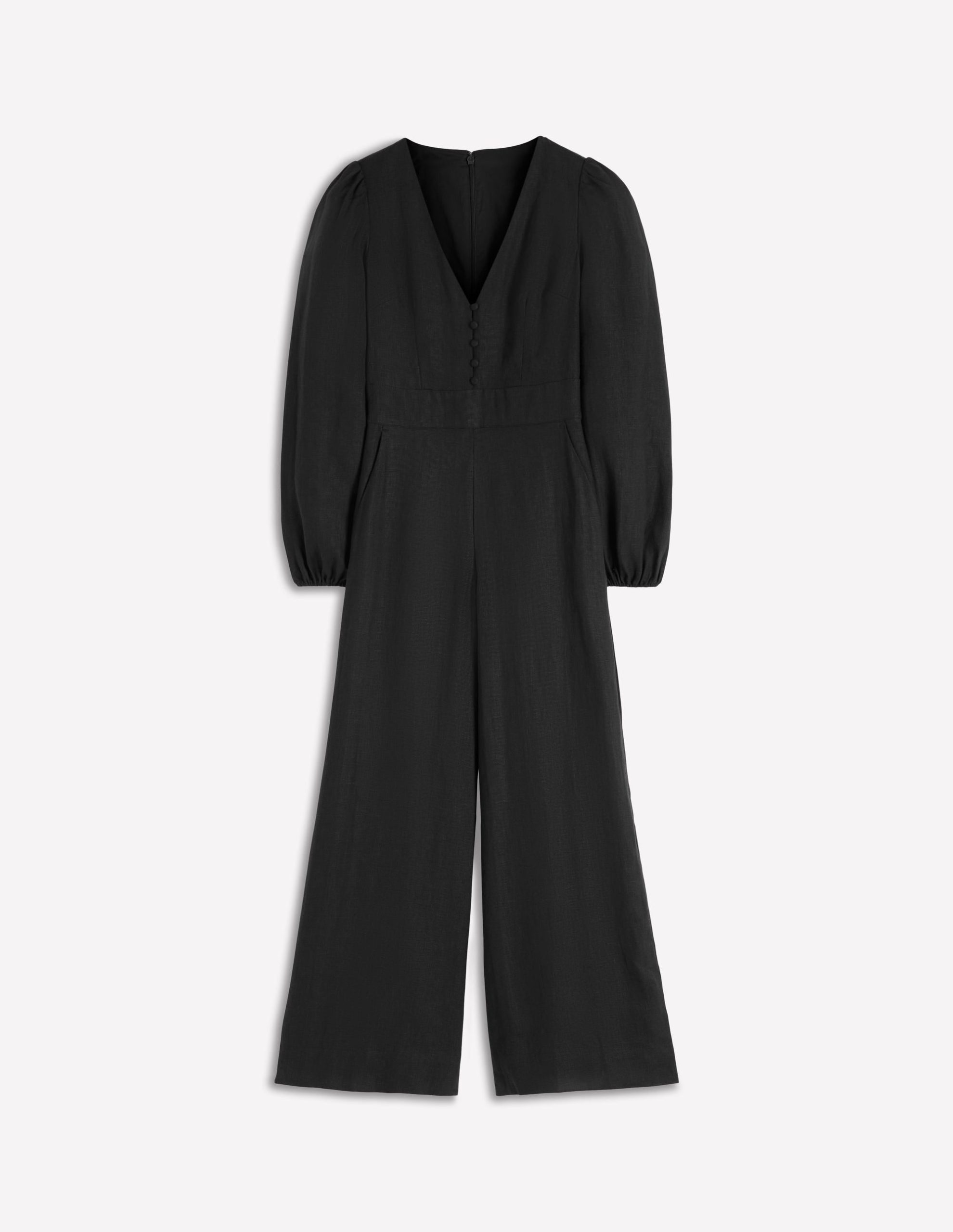 Lola Linen Jumpsuit-Black - Image 5