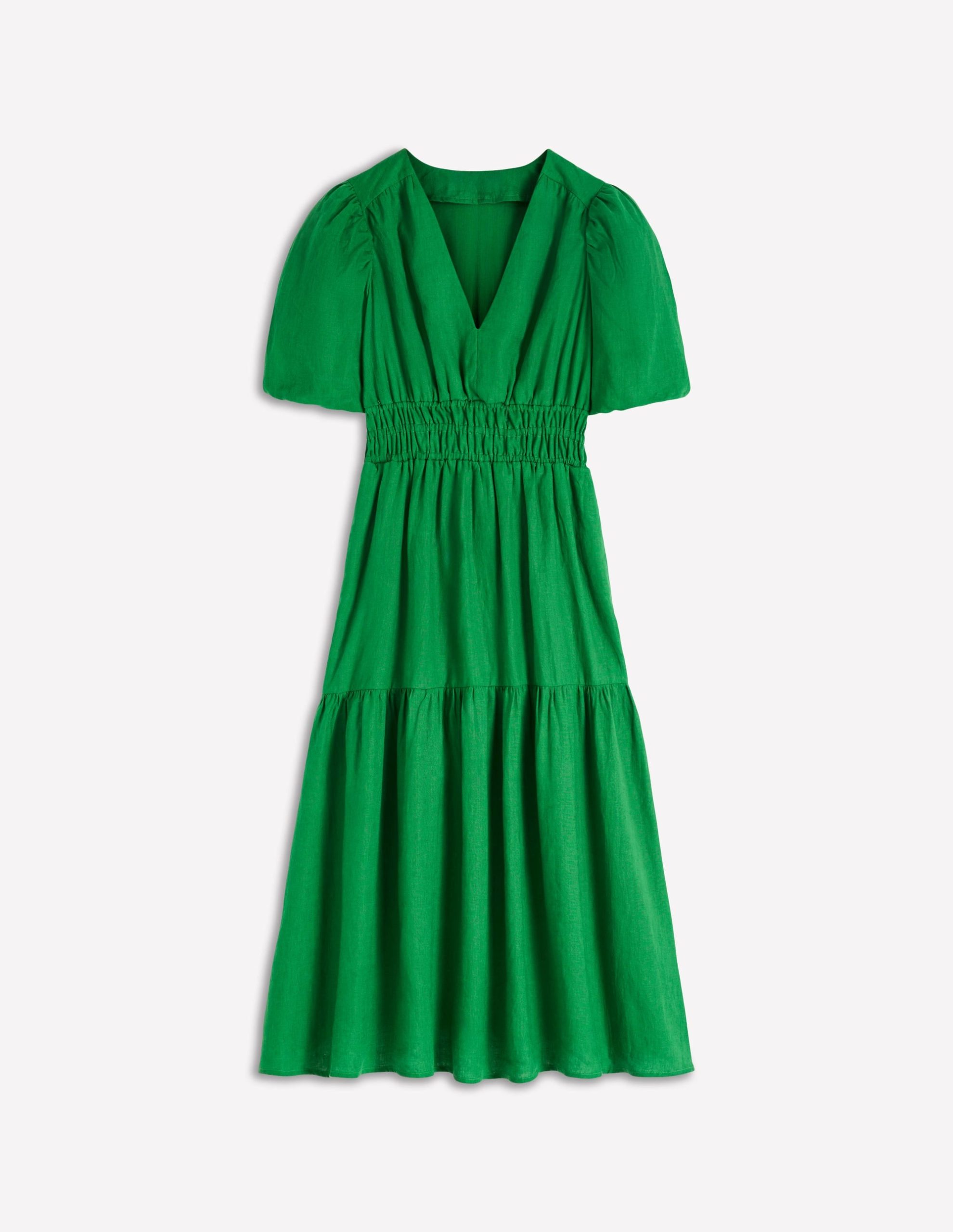 Irene Linen Midi Dress-Highland Green - Image 5
