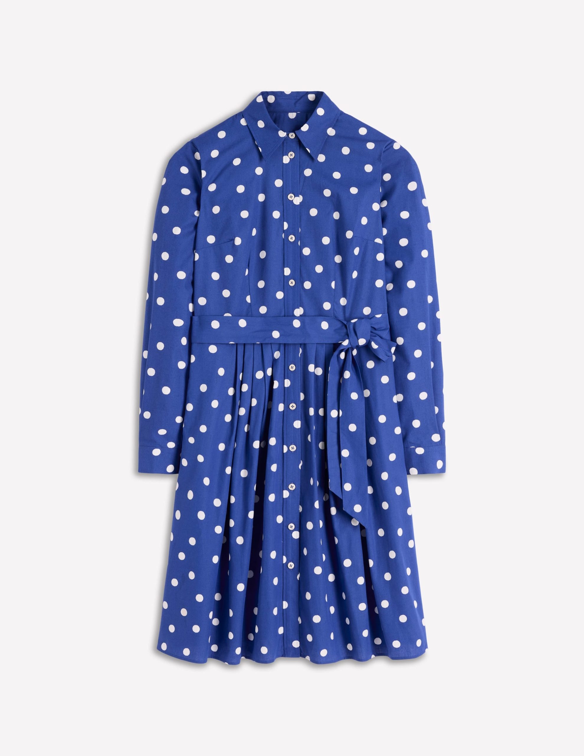 Alexa Long Sleeve Short Dress-Bright Blue. Painted Dot - Image 5