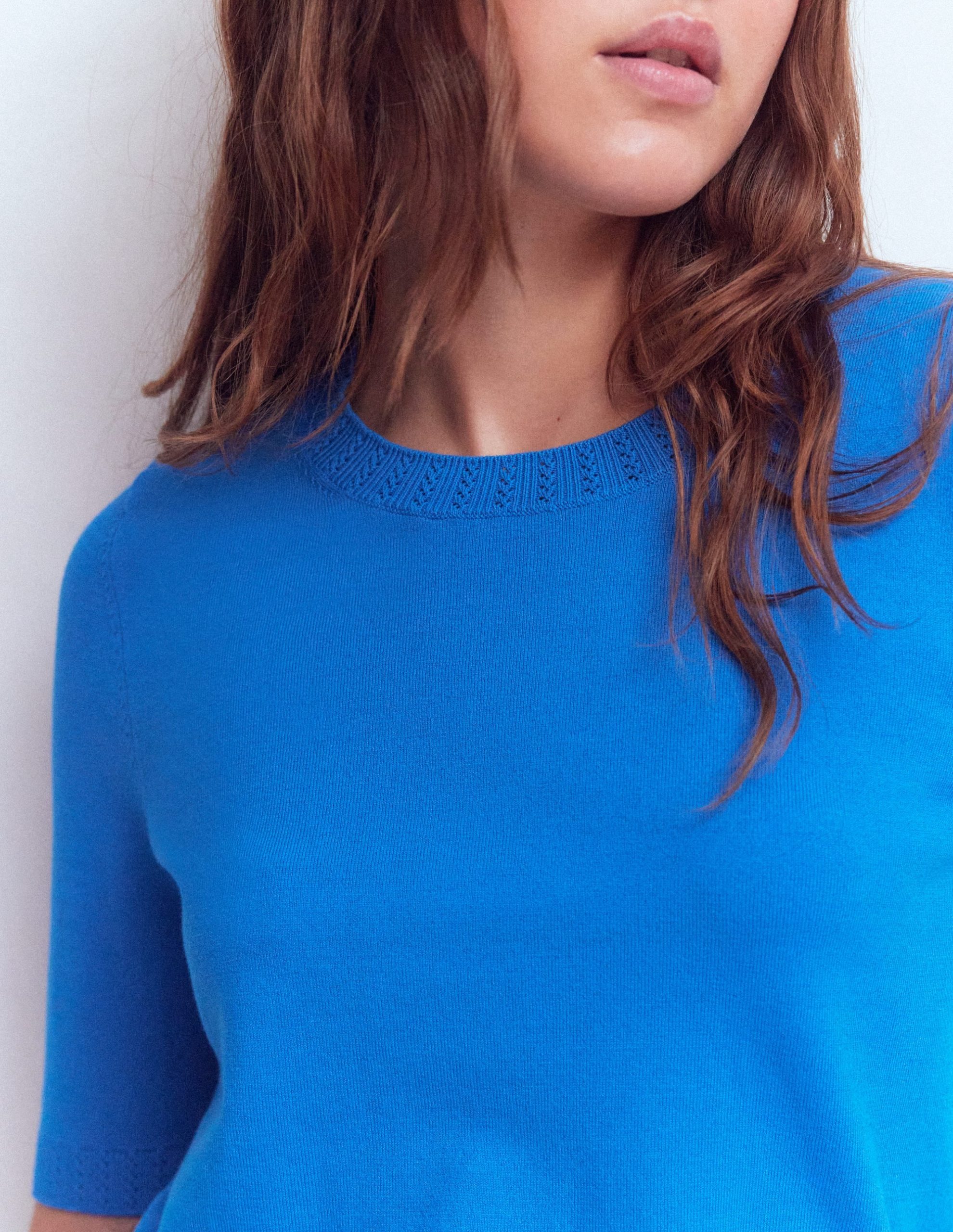 Emilia Cotton Crew T-shirt-Kingfisher Blue - Image 2