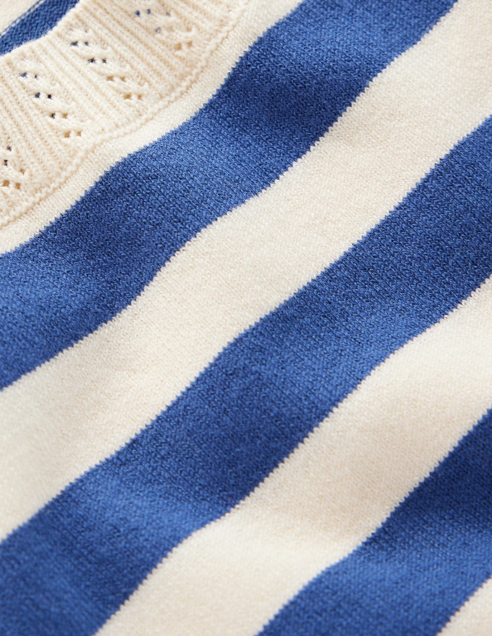 Emilia Cotton Crew T-shirt-Denim Blue/ Warm Ivory - Image 6