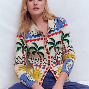 Jacquard Knitted Shacket-Warm Ivory. Novelty