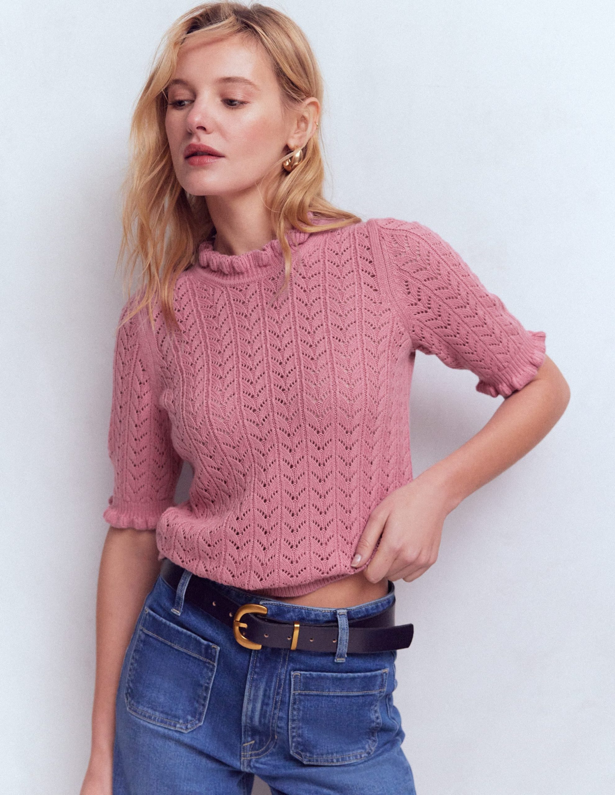 Eloise Frill T-Shirt-Spring Blossom Pink - Image 5