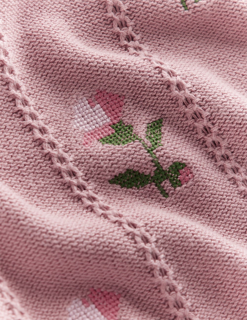 Valeria Crochet Trim Jumper-Rose Pink. Embroidery - Image 6