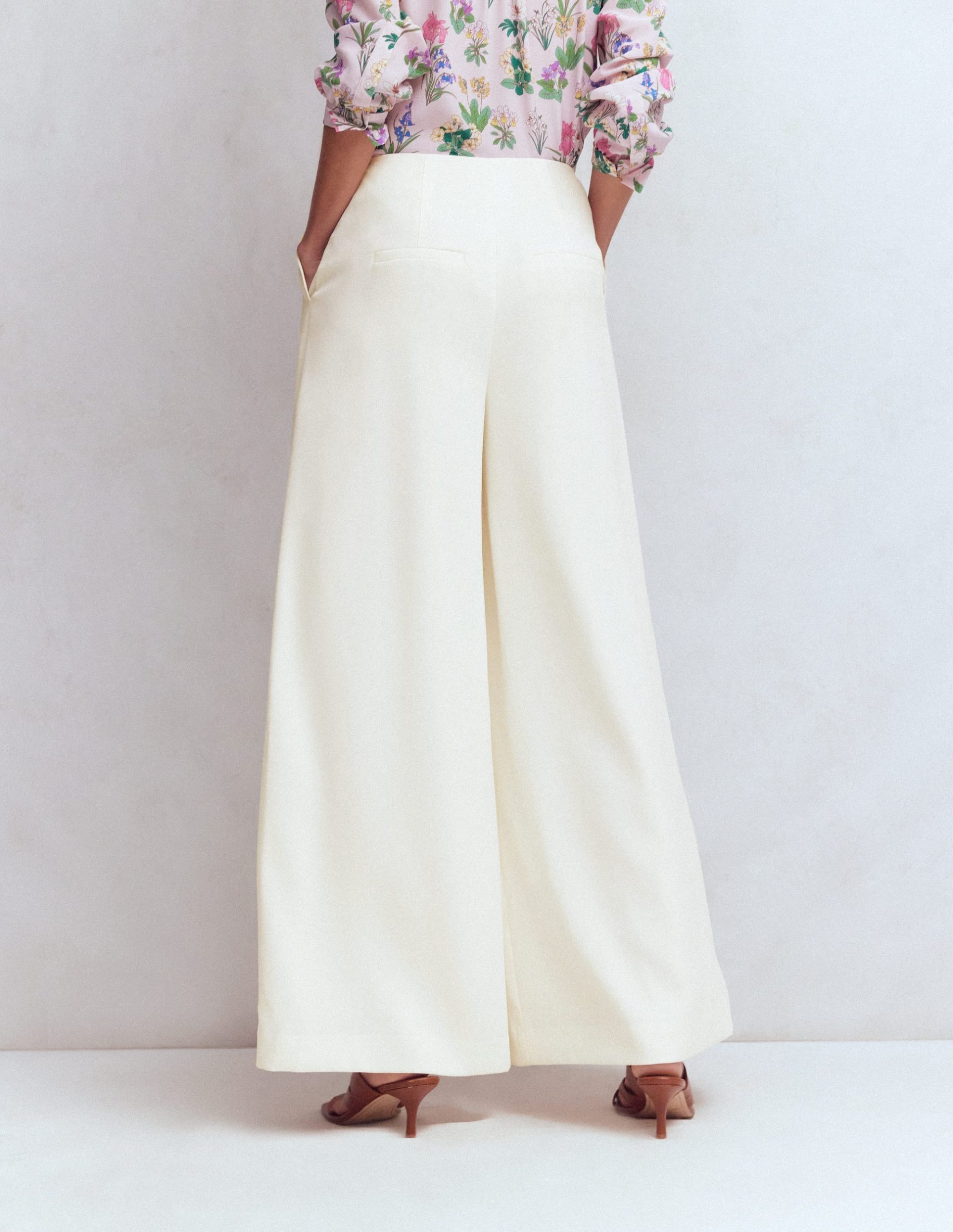 Regent Wide Leg Pants-Ivory - Image 3