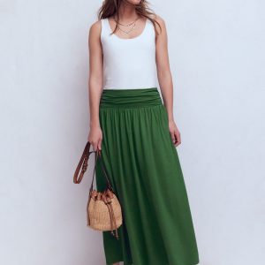 Rosaline Jersey Skirt-Hunter Green