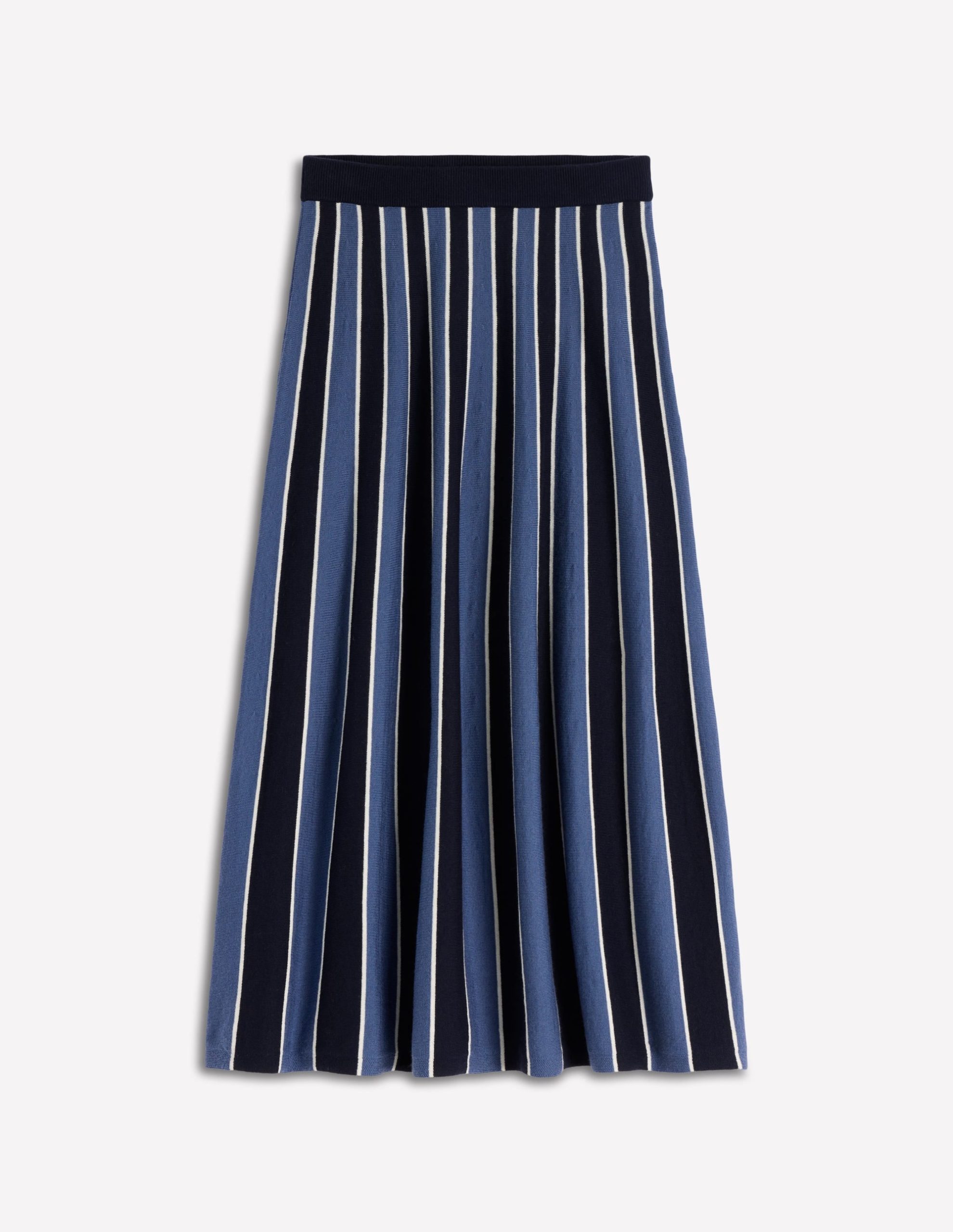 Liz Knitted Midi Skirt-Denim Blue Stripe - Image 5