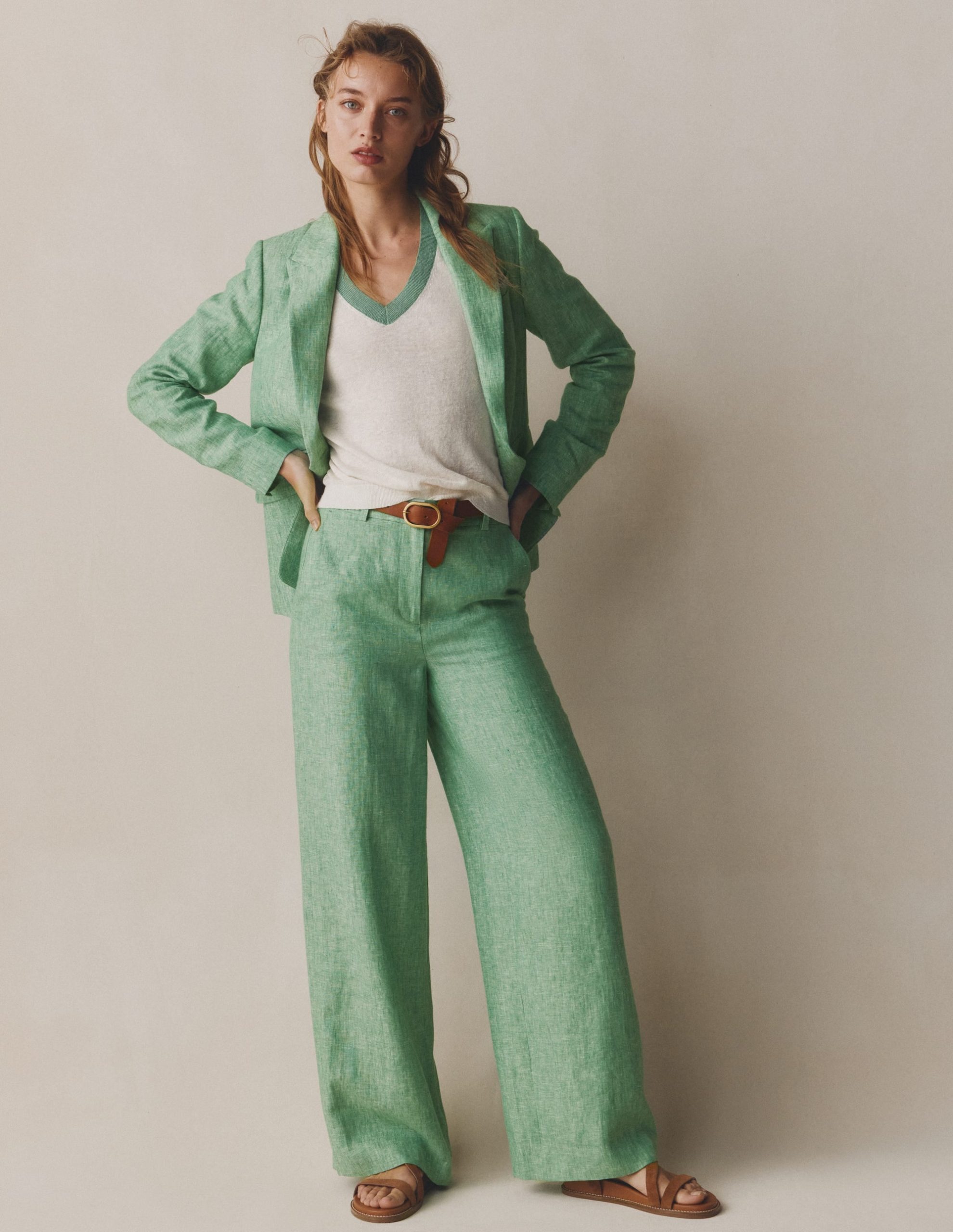 Belgravia Linen Pants-Aloe Green Chambray - Image 6