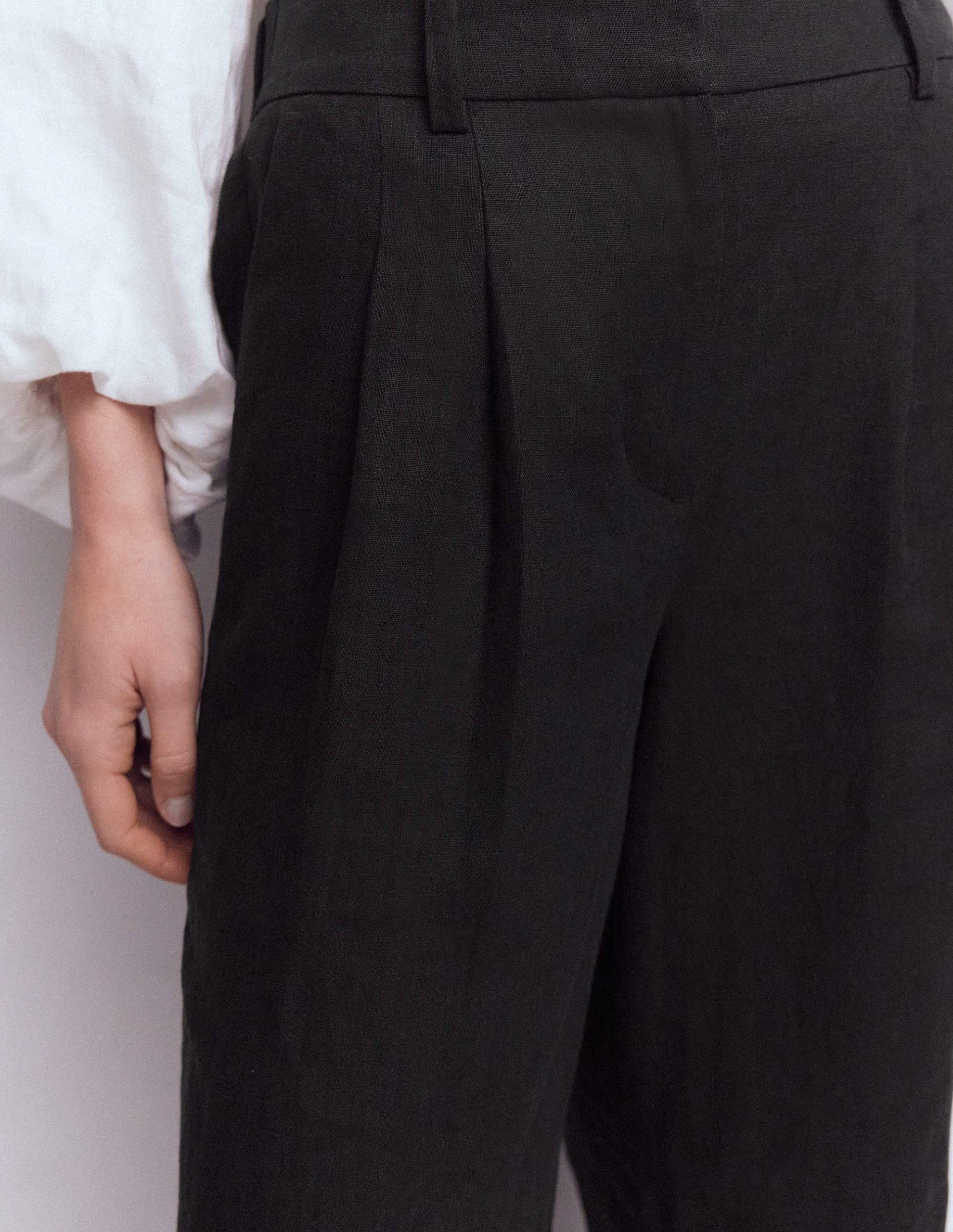 Kensington Linen Pants-Black - Image 2