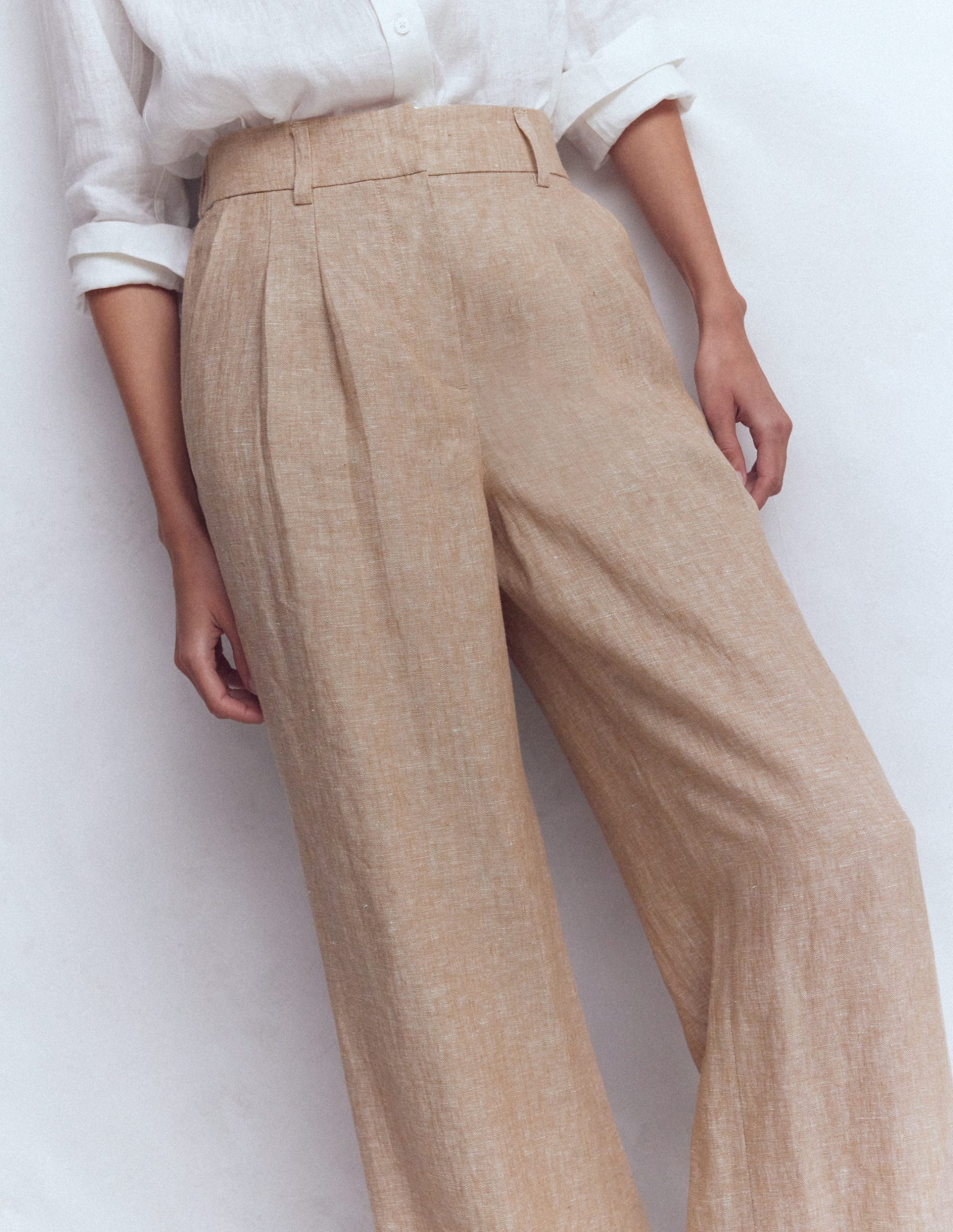 Kensington Linen Pants-Cappuccino Chambray - Image 2
