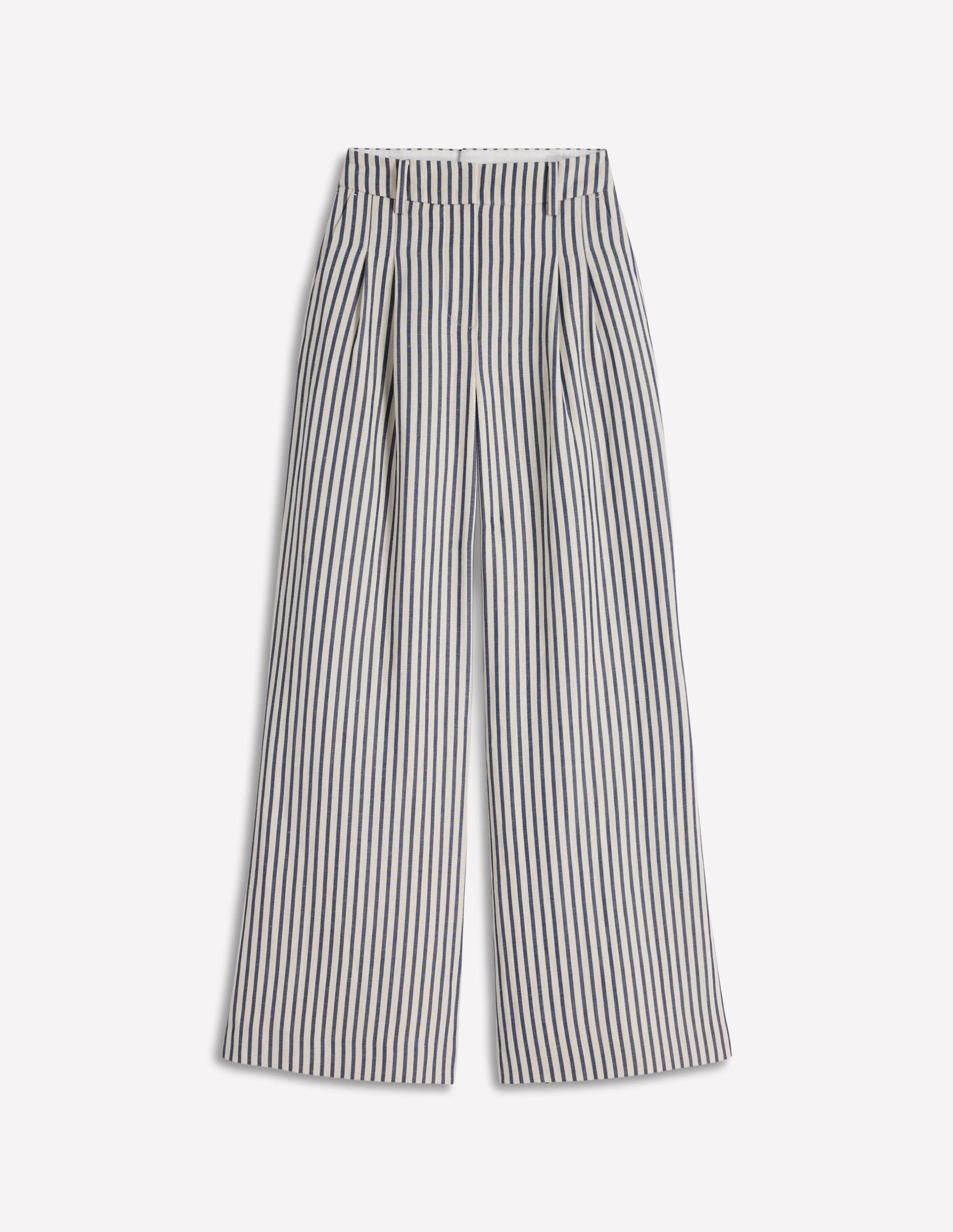 Kensington Wide Leg Pants-Blue and Ivory Stripe - Image 7