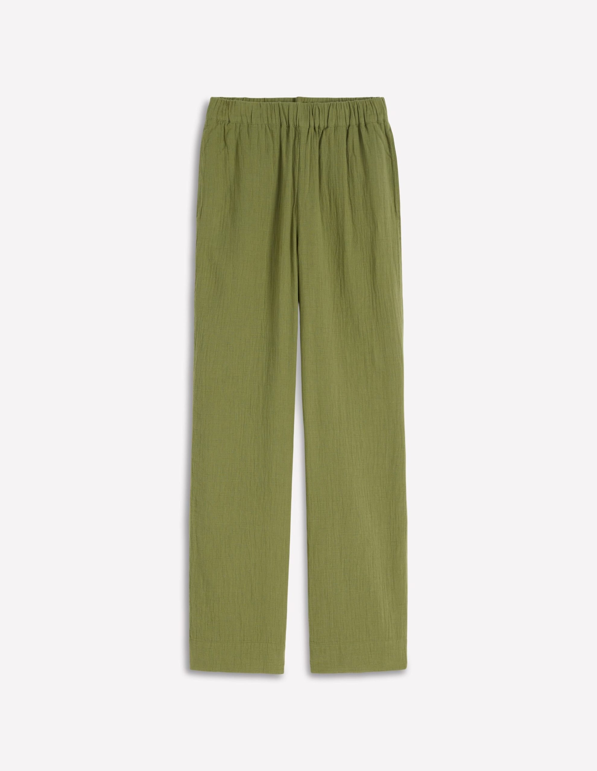Pull On Double Cloth Pants-Olive Green - Image 6
